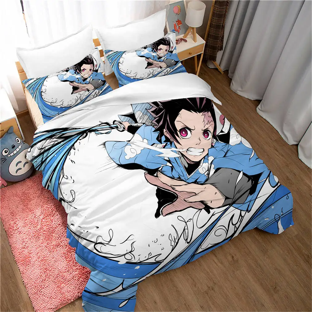 Постельное белье с аниме набор демон Slayer мультфильм дети подарок пододеяльников