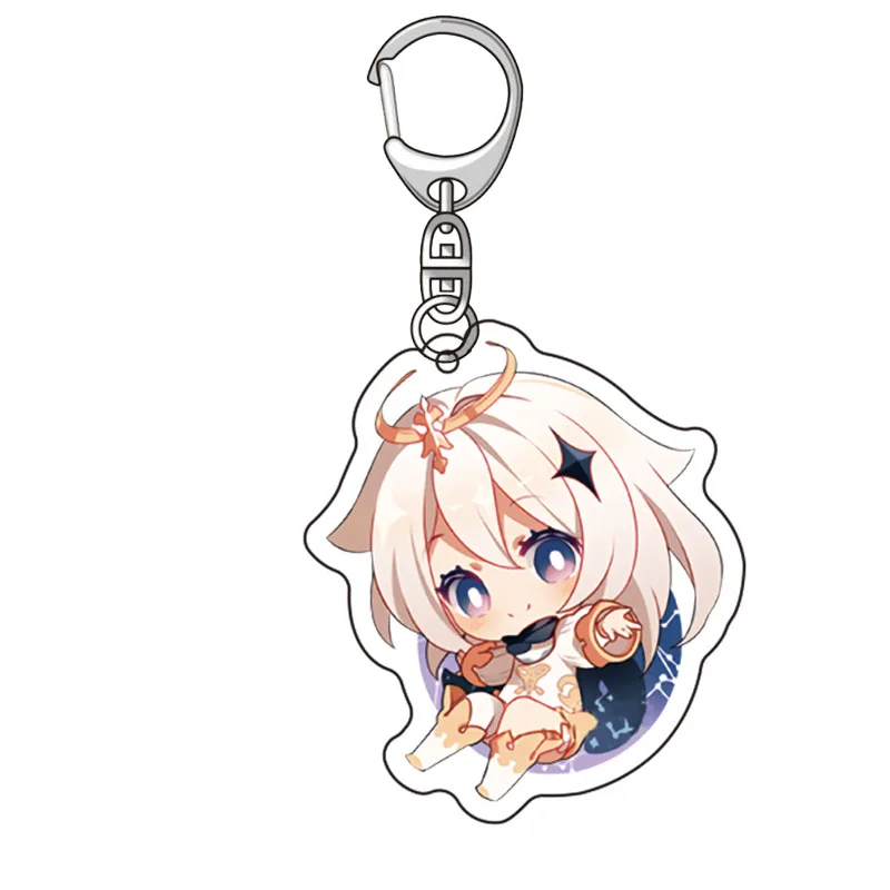 Anime Game Genshin Impact Acrylic Keychain Delicate Craft Mengpa Key Chain Delicacy Bag Pendant Small Trinket Ring Gift | Украшения и