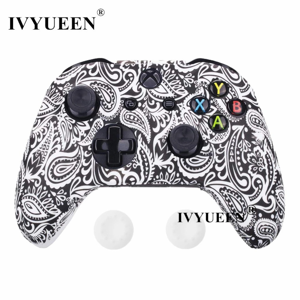 White Leaf Силиконовый защитный чехол IVYUEEN для XBox One X S, защитный чехол для контроллера, камуфляжный чехол с принтом для переноса воды - Цвет: White Leaf