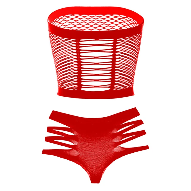 Fashion Female Fishnet Lingere Sets Sexy Stripper Outfit Sexual Underwear Hollow Backless Women See Through Sleepwear 3