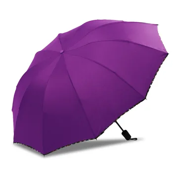 

Folding umbrella ten bone vinyl umbrella folding portable men and women business sunny and rain umbrella strong umbrella