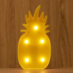 Милый 3D светодиодный светильник Marquee знак кактус ананас настольные лампы милые детские подарочные игрушки для Декор для детской спальни
