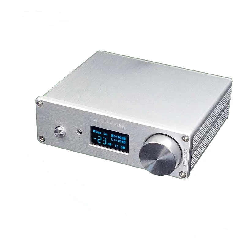 BRZHIFI 2.0 F4 Power Audio Preamplifier Remote Control NJW1194 Bluetooth 5.0 Treble and Bass Stereo Sound Speaker Preamp sub amp