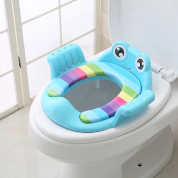 

Baby Toilet Potty Seat Children Potty Safe Seat with Armrest for Girls Boys Toilet Training Outdoor Travel Infant Potty Pad 1