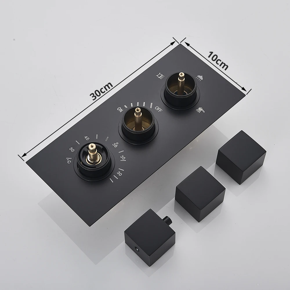 Luxury Waterfall Rainfall Shower Faucet Thermostat Valve Mixers Wall Mounted Thermostatic Shower Handshower Bathroom Faucet bathroom faucet bathroom shower faucet set thermostatic mixing valve