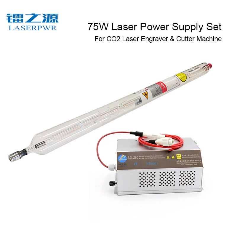 

LASERPWR Z80 CO2 Laser Power Supply Source+RECI T1 75W Glass Tube Set 110V/220V for 50w-80w Laser Cutter/Engraver Accessories
