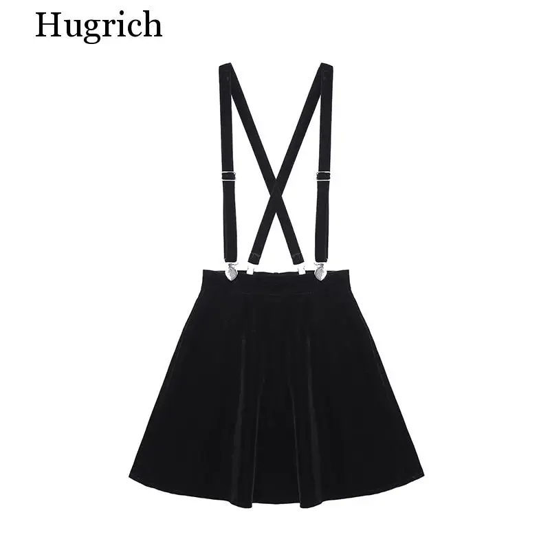 

Короткая юбка женская бархатная с лямками