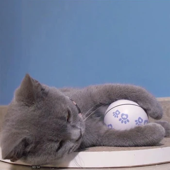 

Pet Smart Companion Ball Cat Toy Irregular Scrolling Built-In Catnip Box USB Charging Pet Toy Ball