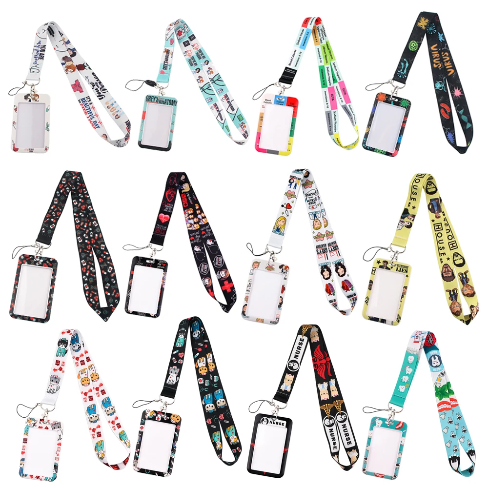 LT685 Medical Doctor Neck Straps Lanyard For Keychain ID Card Cover Pass Mobile USB Badge Holder Key Ring Nurse Accessories Gift rhinestone office lanyard bling crystal badge lanyard shiny mesh neck lanyards retractable badge reel holder key ring for nurse