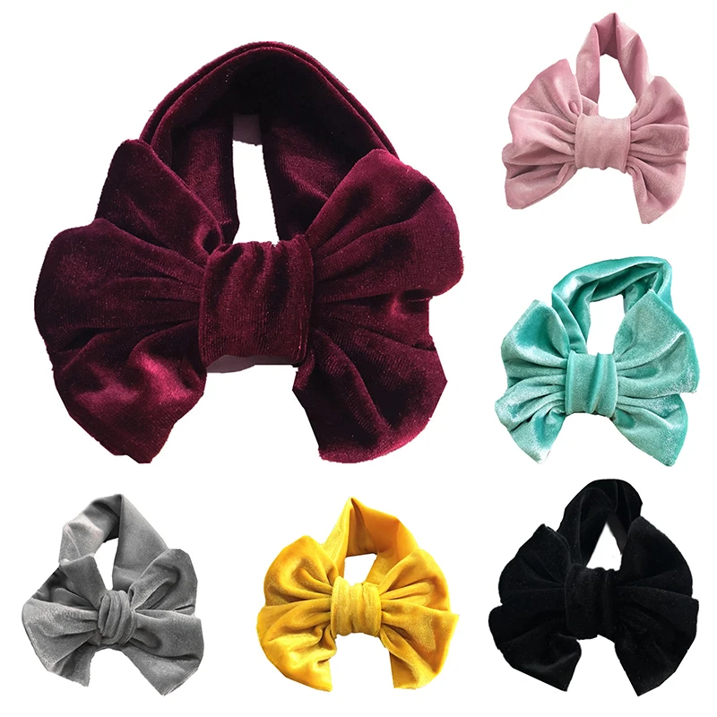 Милый эластичный женский тюрбан головной убор для маленьких девочек золотой