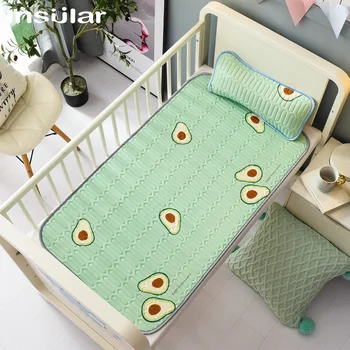 

Insular Cartooon Summer Anti-skid Baby Latex Mat Children's Room Cool Bedding Ice Silk Mat Two-piece Including Pillow 120*60 cm