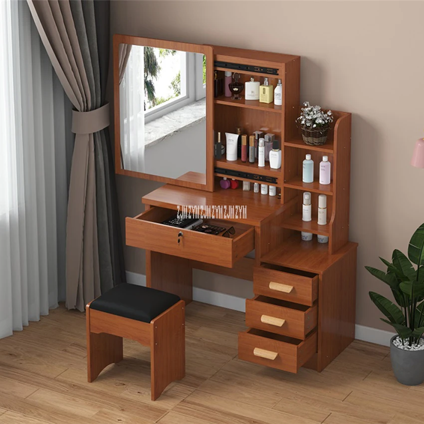 D C918 fruit wood C918/C501 простой современный комод бытовой туалетный столик в спальню плотность доска для макияжа T в состоянии с зеркальный ящик замок табурет - Цвет: D C918 fruit wood