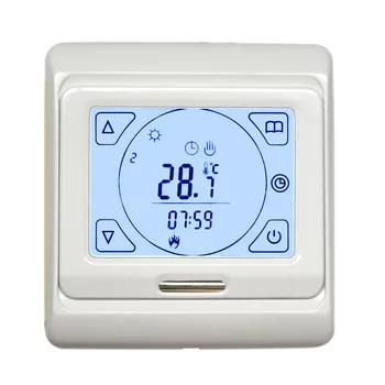 

Digital LCD Floor Dual Temperature Control Floor Heating Thermostat 16A White Backlit Touch Screen Programmable Room Temperature