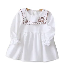 Весеннее платье для девочек, детское кружевное платье принцессы с вышивкой вишни и длинными рукавами