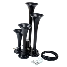 Хромированный металл 12В 150дб четыре трубы глубокий громкий поезд воздух четыре рога 12 вольт