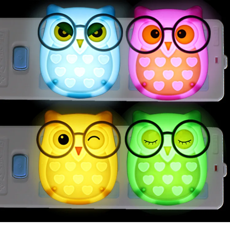 Owl Baby Night light Automatic Sensor Light Control Lamp Plug Child Kids Baby Room Led Lamp Animal Socket veilleuse