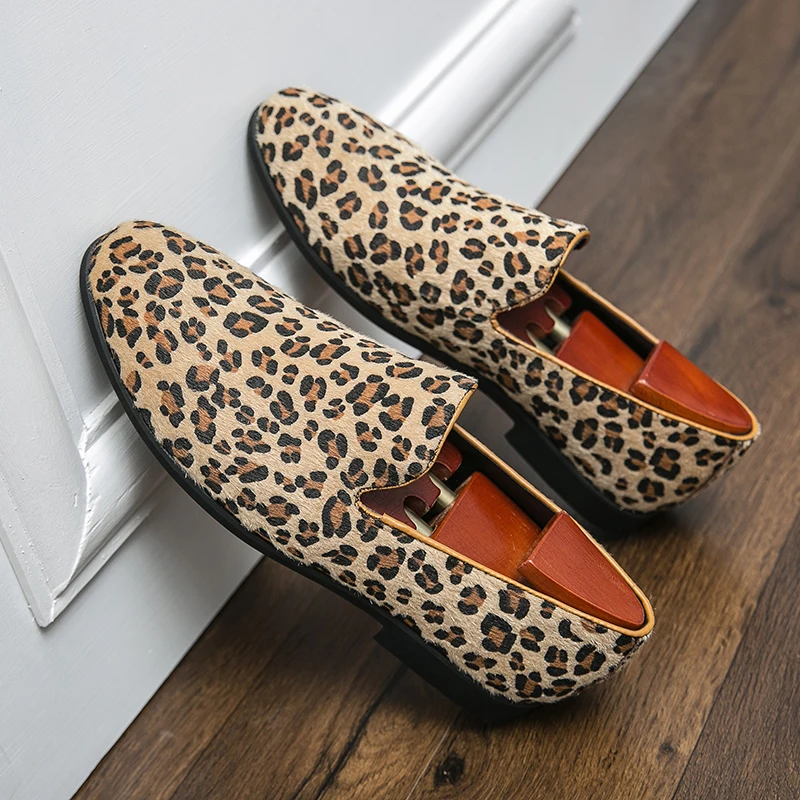 2024 Men Leopard Fashion Mens Casual Comfy Brand Business Driving Men's Shoes Moccasins Male Dress Loafers_vogvips.com