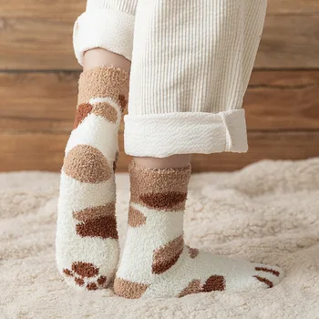 

children's tube socks floor, baby's sleep towel home autumn and winter postpartum coral velvet sleep thickening