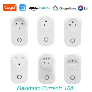 

Tuya WiFi Smart Socket Mobile Outlet 10A Removable Power Switch Remote ON OFF Timing Voice Control via Alexa Google Home Siri
