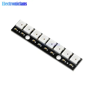 

WS2812B 5050 RGB 8 Bits LED Lamp Panel Module Full Color Flexible Driver Integrated Development Board with Square Corner Lights