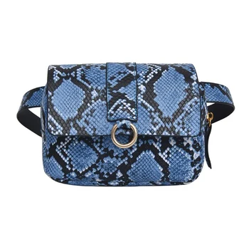 

Fashion Snake Pattern Leather Belt Bags Women PU Leather Waist Bags Female Fanny Packs Female Phone Pouch