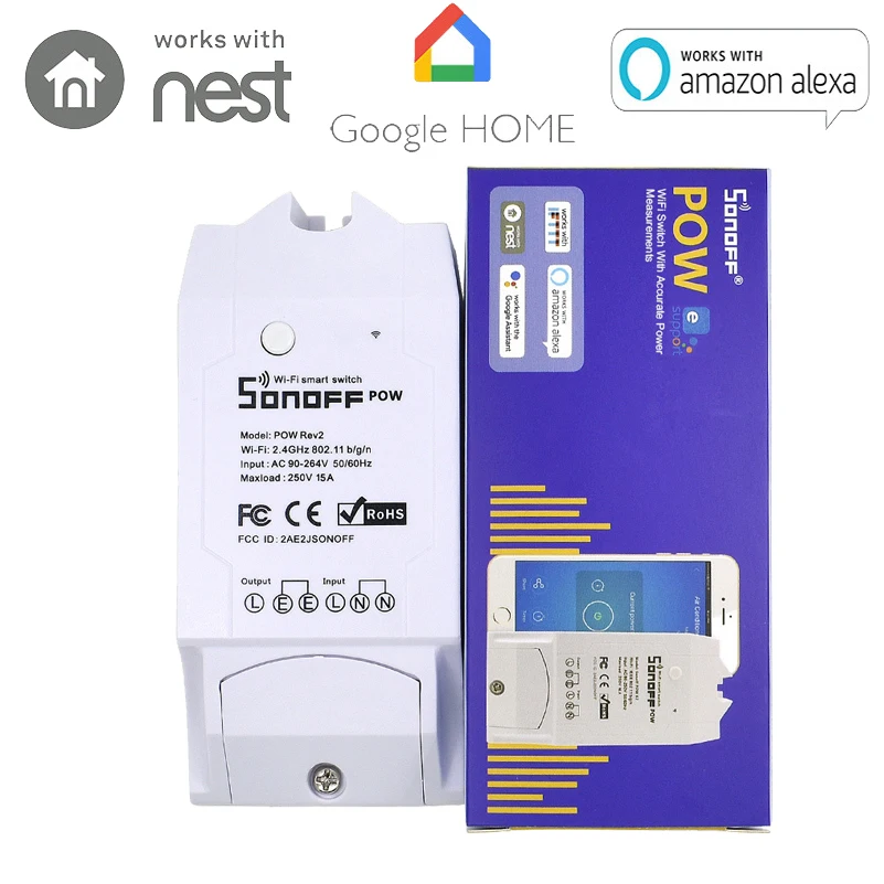 SONOFF POW R2 15A 3500 Вт Wifi переключатель контроллер в режиме реального времени