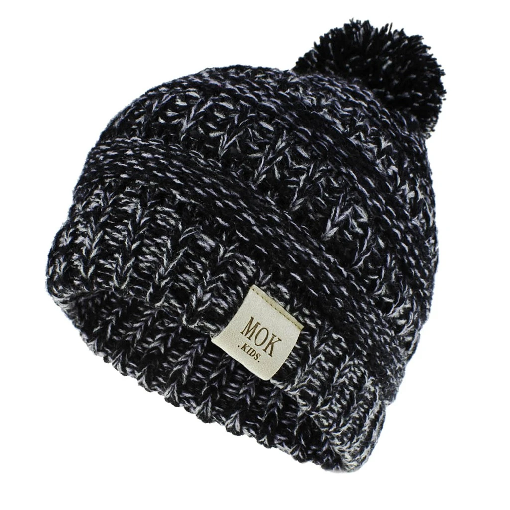 New Fashion Newborn Cute Baby Beanies Boys Girls Winter Keep Warm Hat Kids Knitted Wool Hemming Hat Fit Boy Cap Knitted 904