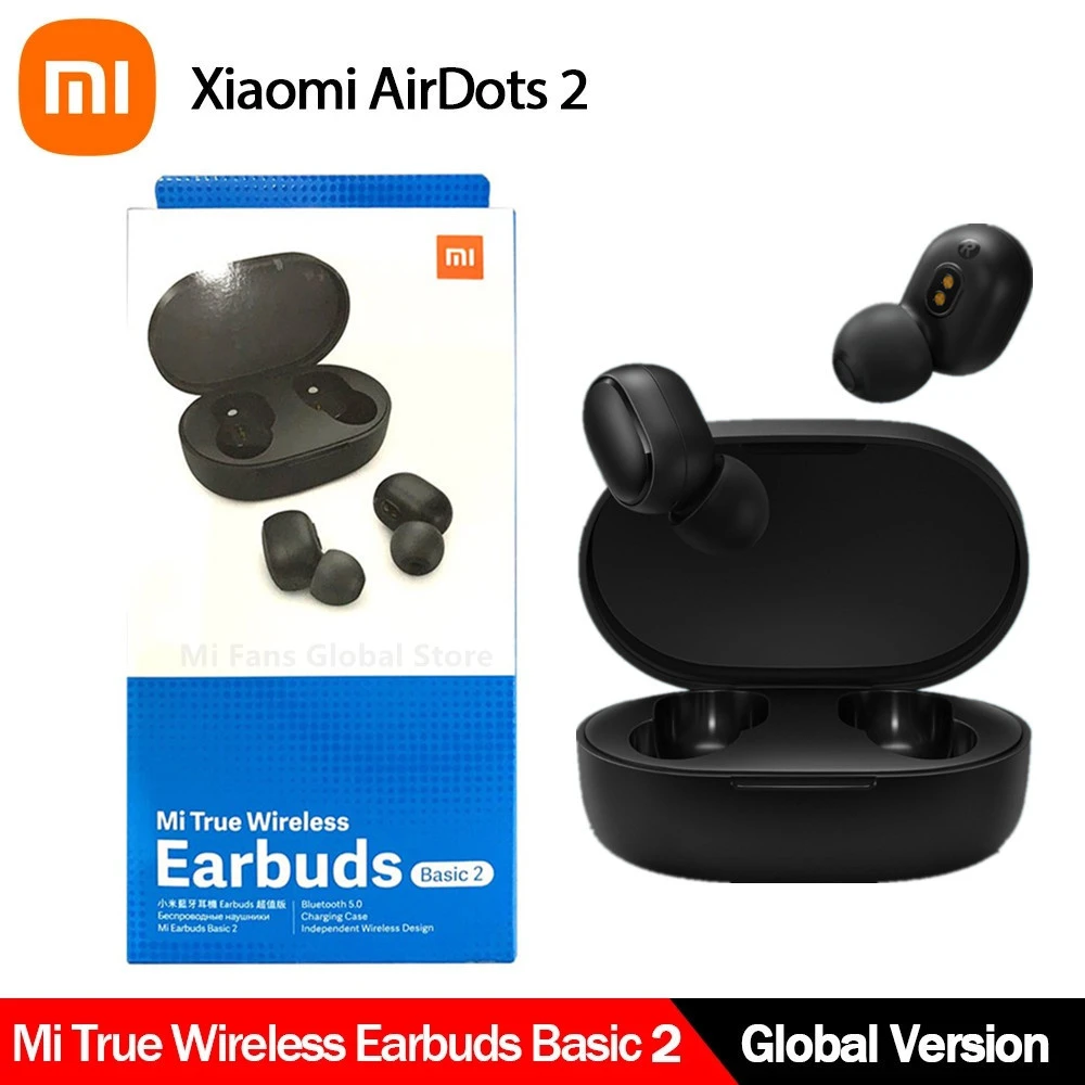 wireless headphones Xiaomi Redmi Airdots 2 Global Version Airdots S TWS True Wireless Bluetooth 5.0 Earphone Mi Earbuds Basic 2 Auto Link TWSEJ061LS bluetooth headphones