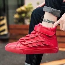 Designer Fly Wings Men Sneakers New Fashion Men Hook& Loop Casual Boots Flats High Top Kanye West Shoes