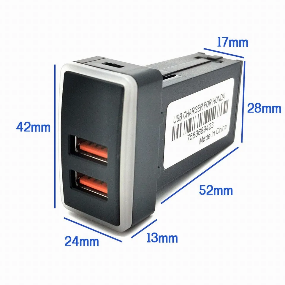 Chelink 12 В Dual USB Автомобильное зарядное устройство QC3.0 светодиодный вольтметр адаптер питания с цифровым дисплеем напряжения для HONDA