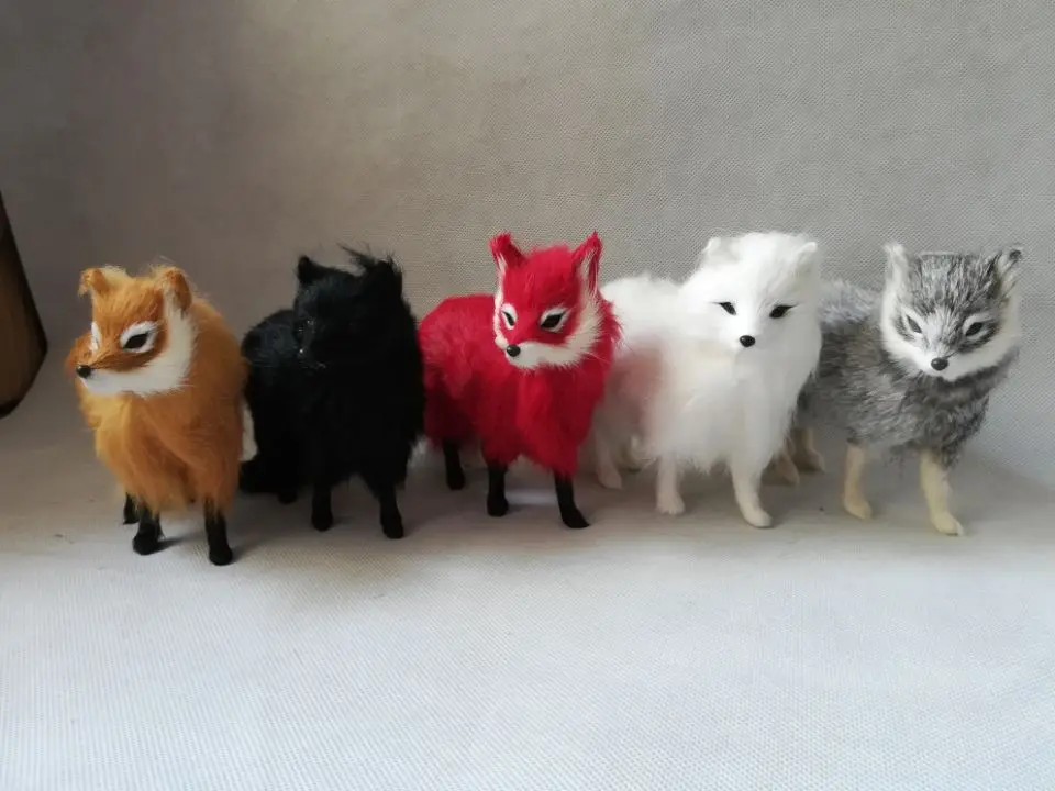 

plastic&fur simulation fox hard model about 16x12cm lifelike fox different colours craft home decoration toy Xmas gift b18