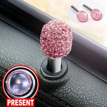 

2Pcs Universal Car Diamond Door Lock Protective Cover Lifting Bolt Aluminum Alloy Car Door Buckle