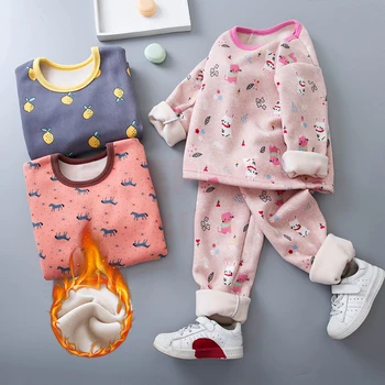 

Kids Pajamas 2019 Winter Girls Boys Sleepwear Nightwear Baby Infant Clothes Cartoon Pajama Sets Cotton Children's Pyjamas CZX24