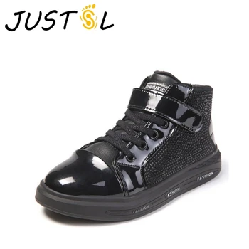 

JUSTSL Girls Cotton Shoes Autumn Winter Children's Sports Cotton Boots Plus Velvet Thickening Kids Martin Boots Size 26-37
