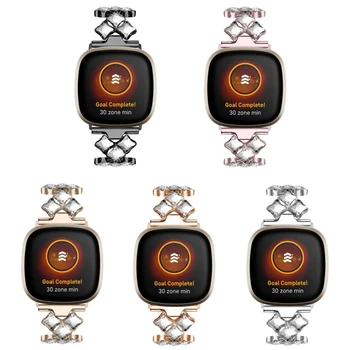 

Replacement Stainless Steel Rainstone Strap Band Metal Bracelet Belt Watch Band for -Fitbit Sense Versa 3 Bracelet High Quality