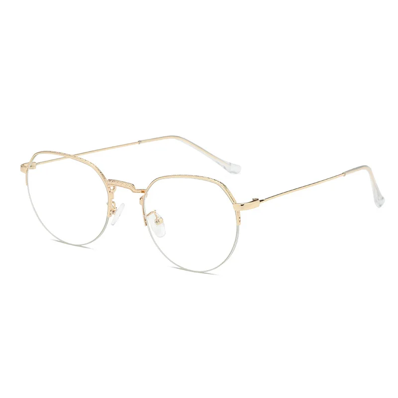 

New unisex flat mirror without degree reading glasses classic fashion Reading glasses polygonal metal round frame retro glasses