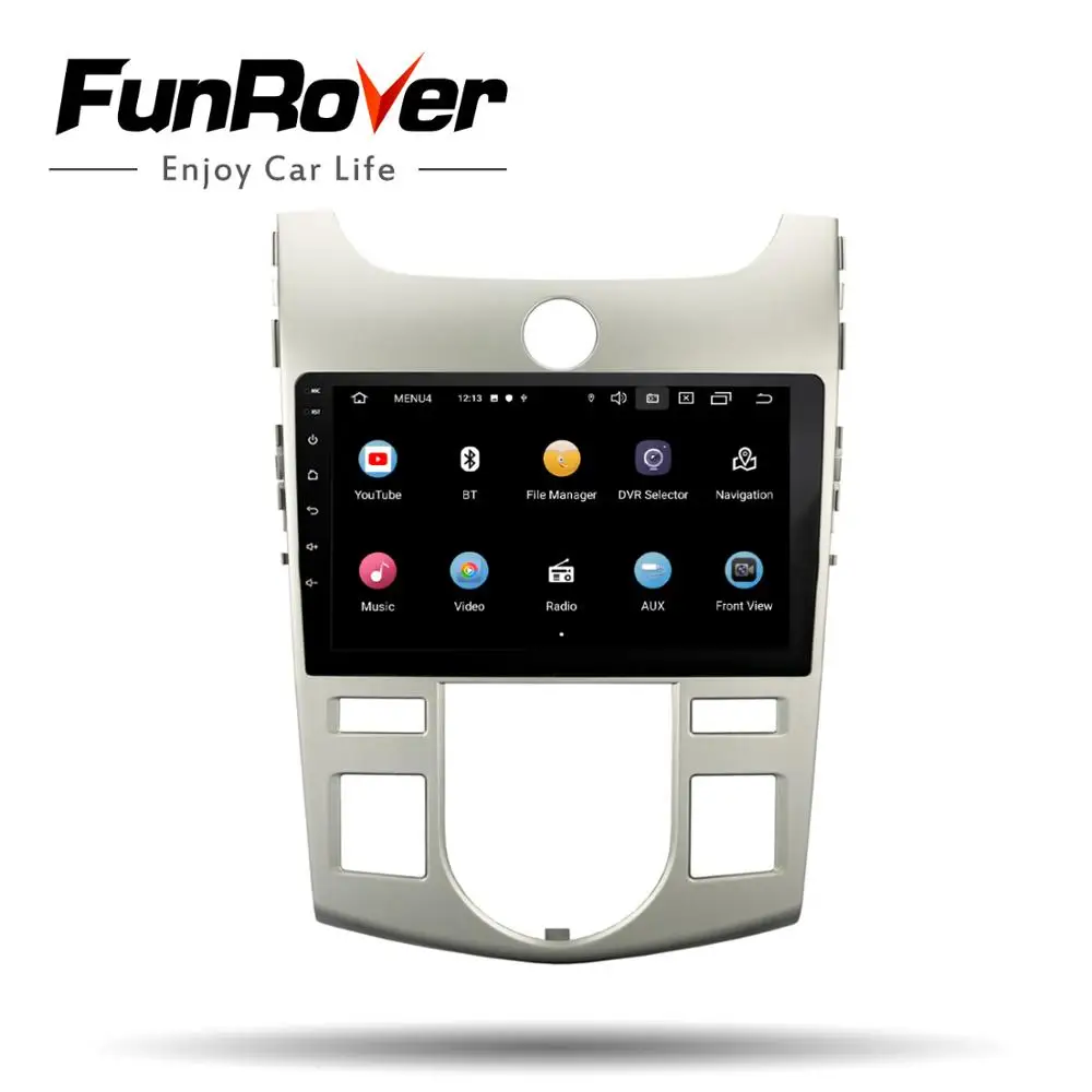 Funrover 2.5D+ ips android 9,0 автомобильный Радио gps навигация 2 din dvd плеер для Kia Forte Cerato Koup 2008-2012 мультимедийный плеер FM