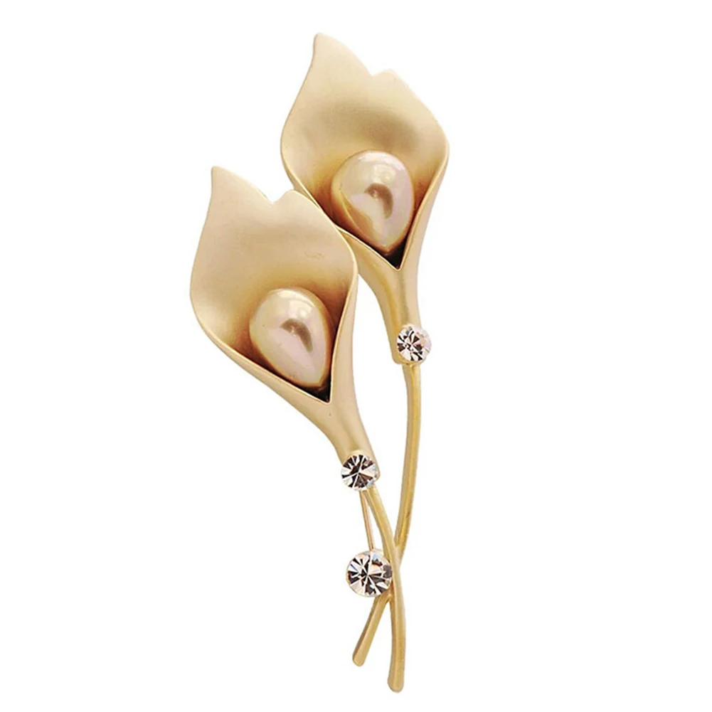 Броши модная женская брошь на булавке Тюльпан Форма искусственный жемчуг