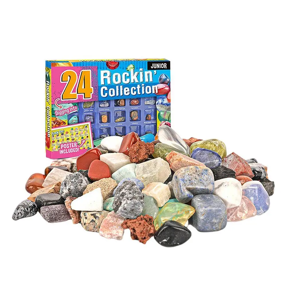 Advent Calendar Christmas 24 Days Countdown 24PCS Rock Mineral Kits Gift Educational Toys Festive Holiday Decor | Игрушки и хобби