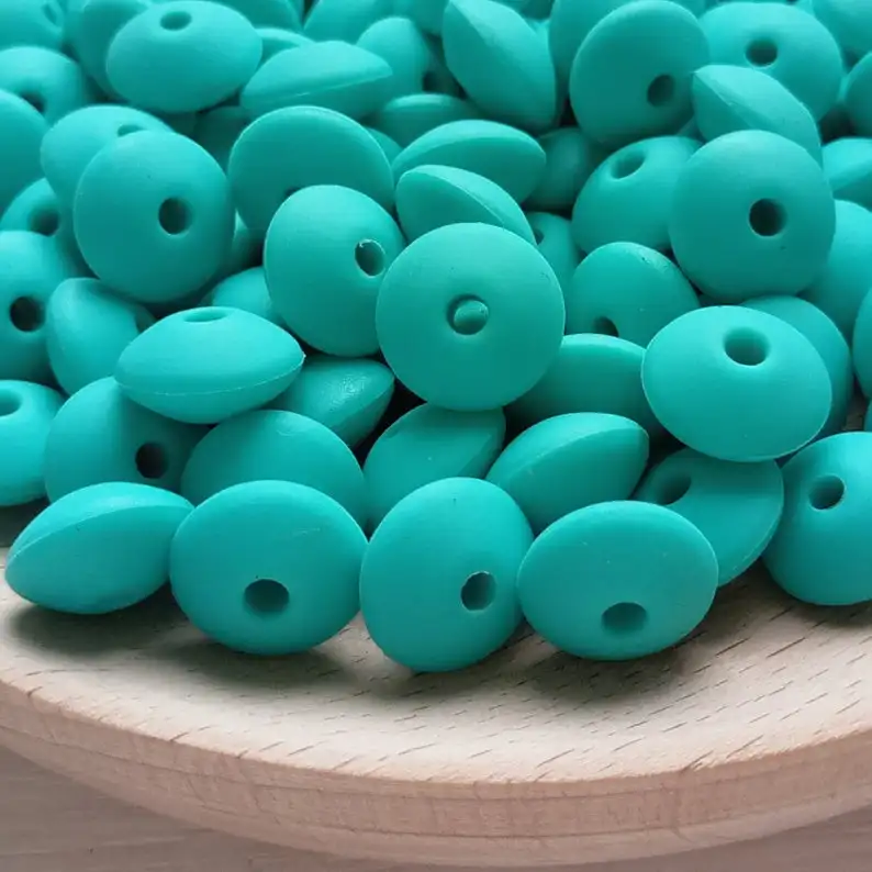 Turquiose Jojochew хорошее качество блюдце силиконовые бусины 12 мм Силиконовые Прорезыватели для зубов еда класс Детские трофеи BX1-36 - Цвет: Turquiose