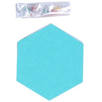 

New Set Of 6 Hexagon Felt Pin Board Self Adhesive Bulletin Memo Photo Cork Boards Colorful Foam Wall Decorative Tiles With 6 Pus
