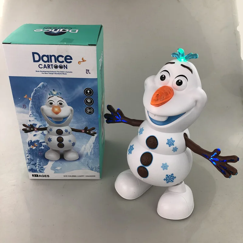 Disney Танцы Snowman музыка Олаф из мультфильма робот со светодиодным фонариком