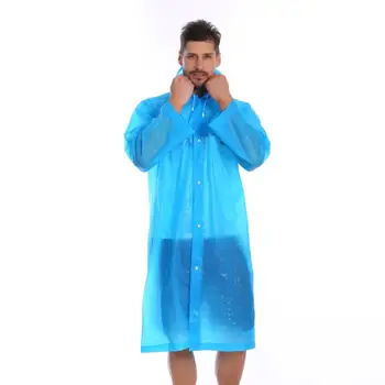 

Reusable Portable Unisex Waterproof Thick Hooded Button Outdoor Raincoat Poncho