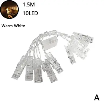 

LED String Lights Fairy Lights 2M/5M/10M Photo Clip Decoration Wedding Battery USB Operated Garland Xmas Outdoor Party Chri H5H4