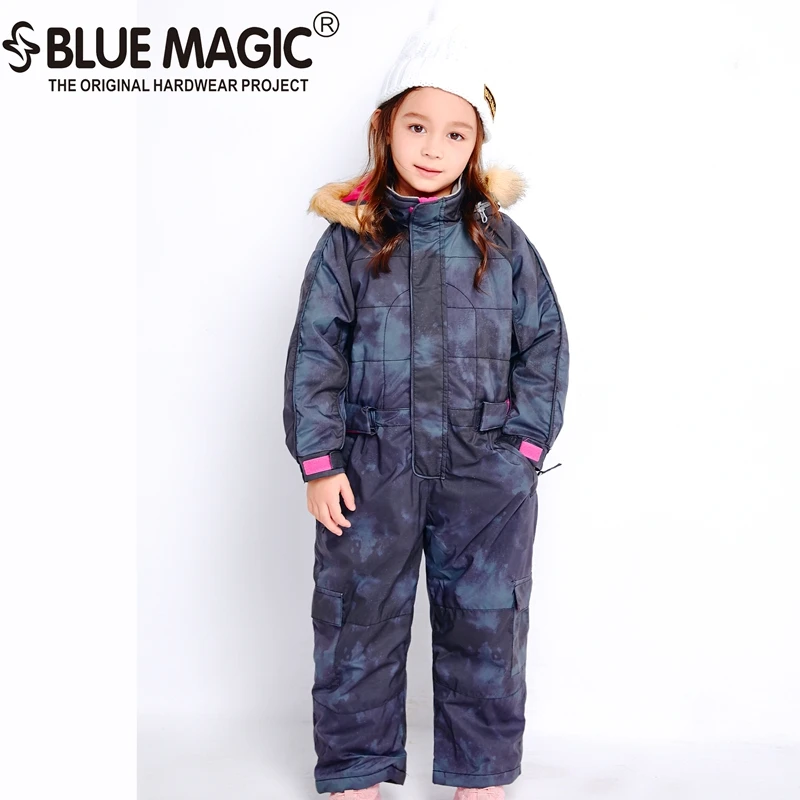 bluemagic Kombez зимний толстый лыжный комбинезон детский холодный костюм наружный