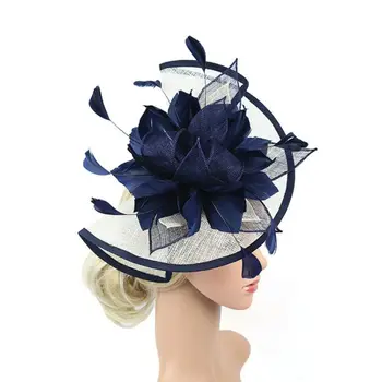 

Women Vintage Hat Ladies Bridal Flower Mesh Feathers Party Banquet Wedding Veil