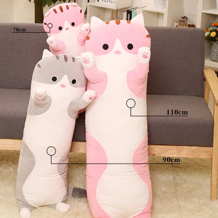 Plush toy cute cat sleeping pillow lumbar pillow to send children to decorate girl room H99F