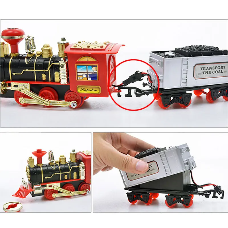 RC Electric Train Christmas Toy Railway Set Model Trains Remote Control Train Toy Electric Christmas Trains For Children Gif
