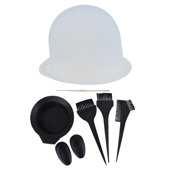 

Hair Coloring Brushes Mixing Bowl Ear Cover Tipping Cap Hook Kit 6pcs