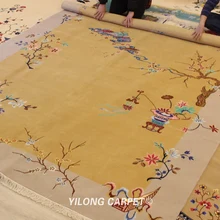 YILONG 8'x11' Oversize Handmade Wool Carpet Chinese Art Deco Antique Area Rug(TJ2018033S